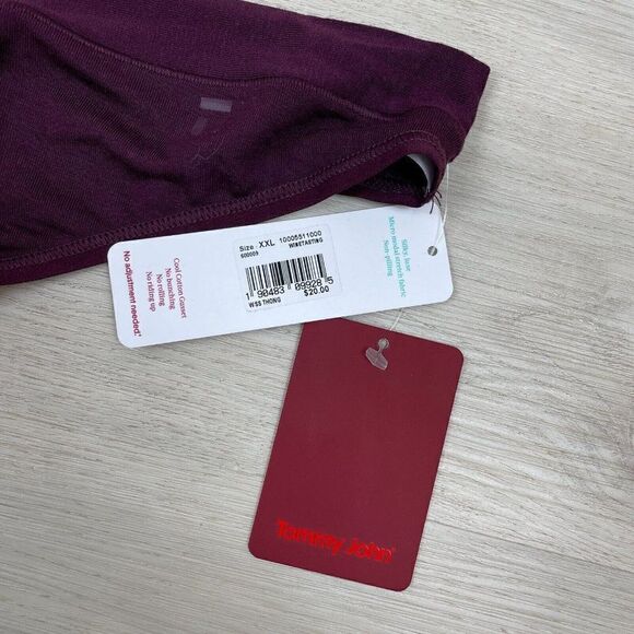 Tommy John Second Skin Thong Panty Womens XXL Winetasting Red NEW - Picture 4 of 5